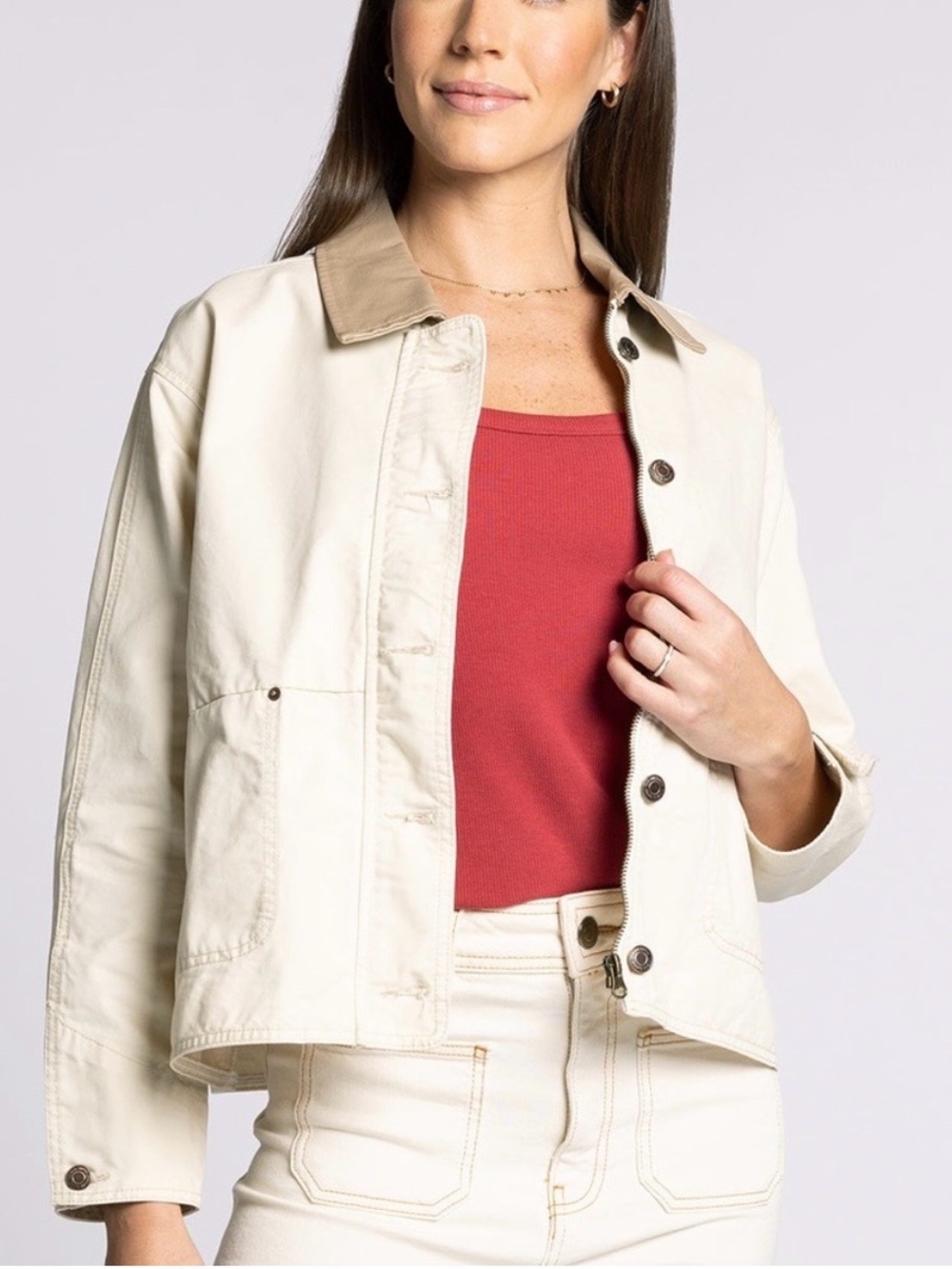 Thread and Supply  Zola Utility Jacket Sz S Cream